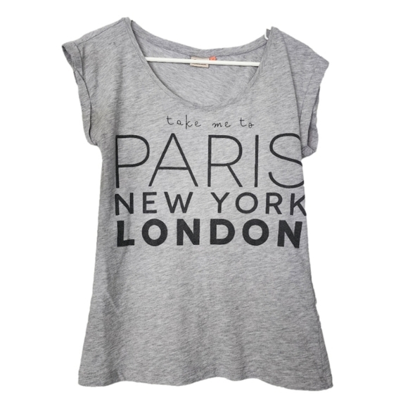 3 for $25 Only Paris New York London grey gray t-shirt medium - Picture 1 of 5